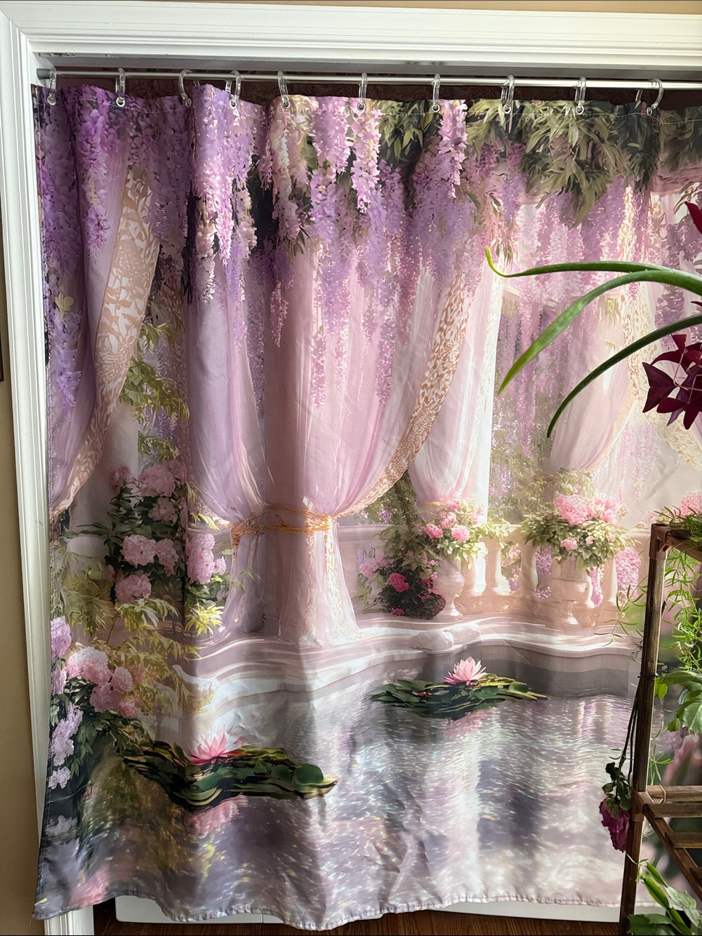 Lavender Wisteria Garden Shower Curtain